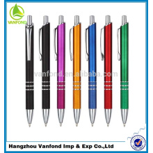 2015 top selling high quality plastic ball point pen with metal clip and metal grip